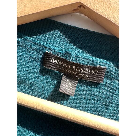 Banana Republic Orla Merino Wool Long Cardigan Dark Juniper Green Size XL - Picture 5 of 9